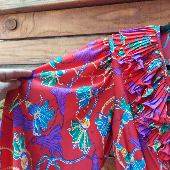 Red Hot Super Flattering Susan Tudor Vintage Jumpsuit Compliment City - Picture 4 of 16